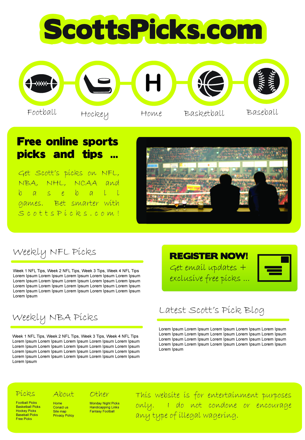 Web Design by Logo Design Guru for ScottsPicks.com | Design #11473