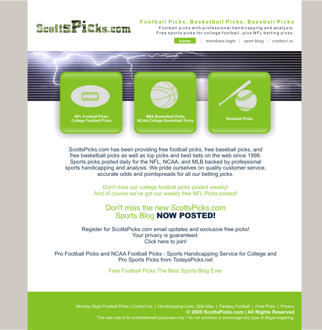 Web Design par SiddKidd pour ScottsPicks.com | Design #11631