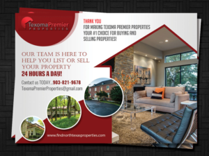 Postcard Design by ESolz Technologies for Texoma Premier Properties | Design #6775702