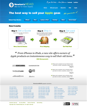 NewtonsHEAD.com Home Page Re-Design | Web Design by Fielding Ideas