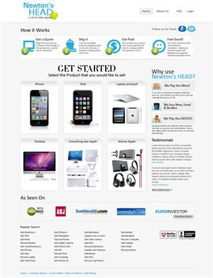 NewtonsHEAD.com Home Page Re-Design | Web Design by James