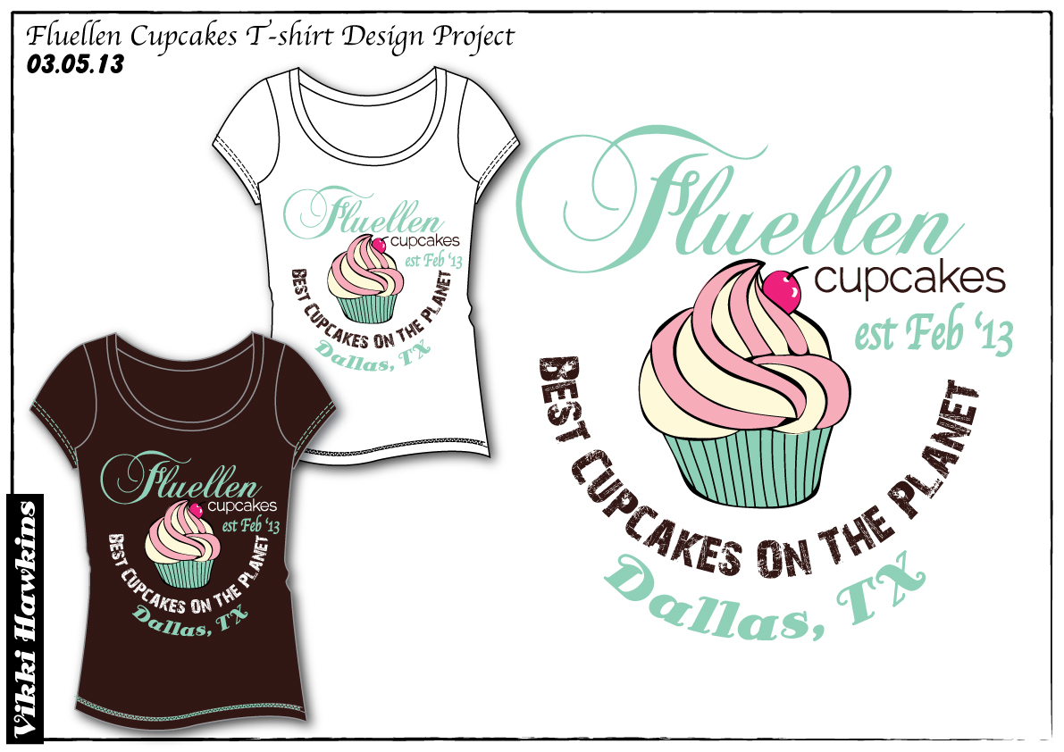 T-Shirt-Design von Vikki für Fluellen Cupcakes | Design #1759403