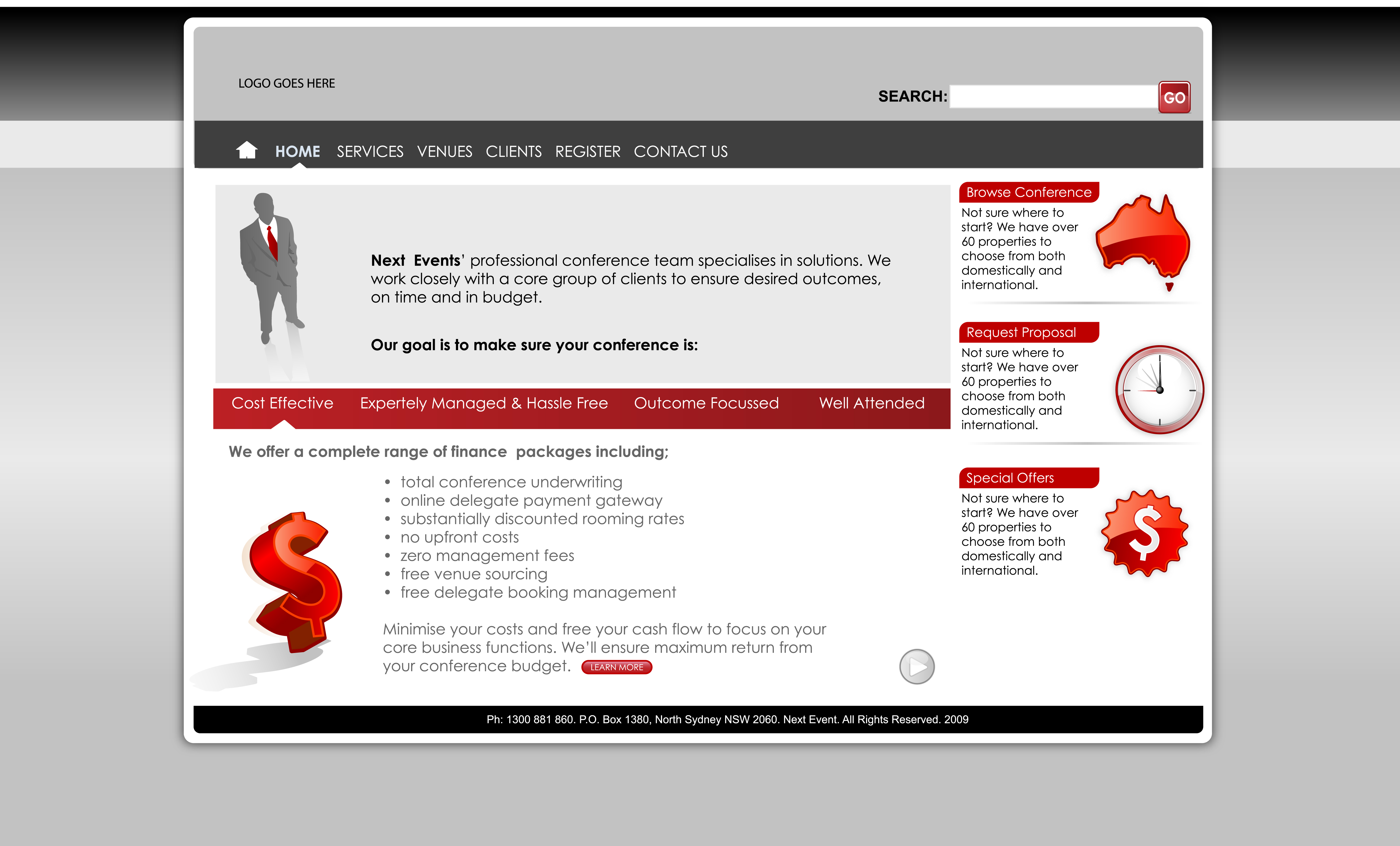 Web Design by fierce media for Next Event | Design #11988