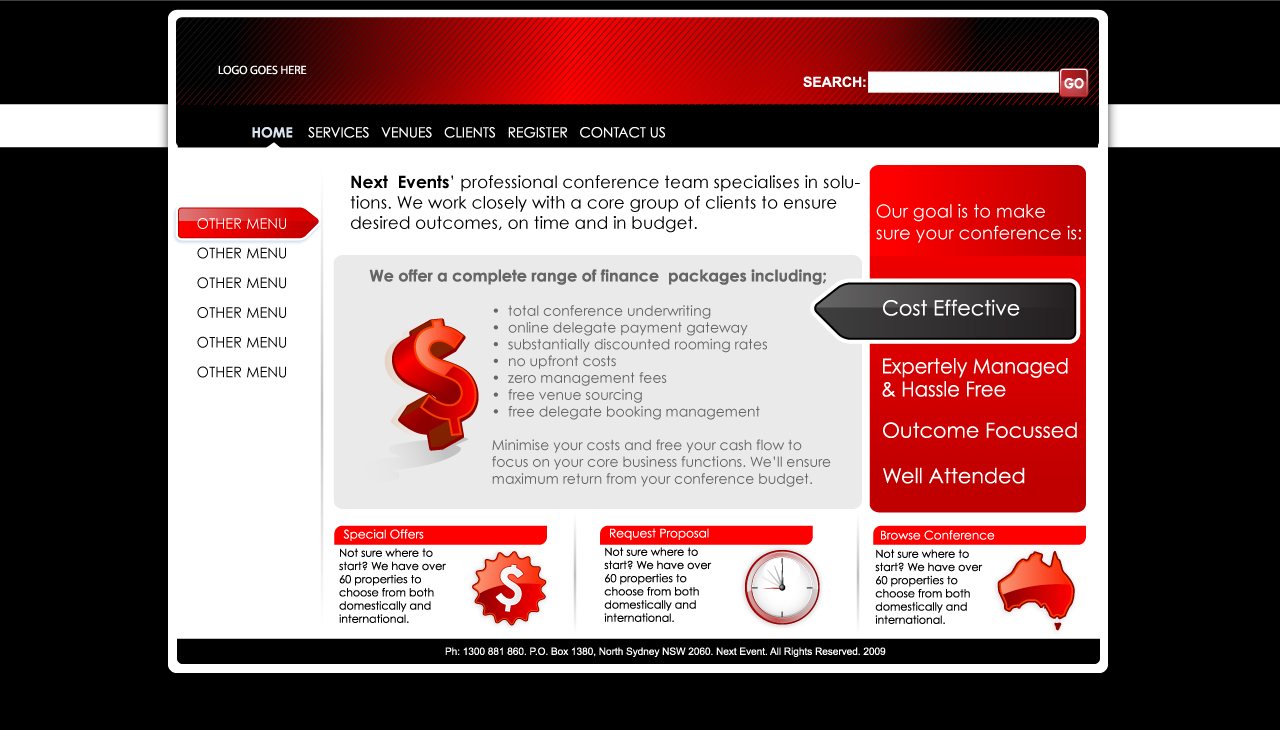 Web Design par fierce media pour Next Event | Design #12905