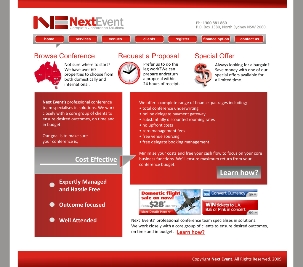 Web Design by SiddKidd for Next Event | Design #10884