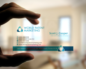 Design de Carte de Visite par HSYDESIGNER pour Desa Industries, Inc. D/B/A World Patent Marketing | Design : #6814094