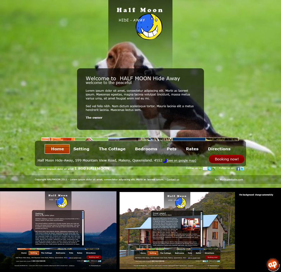 Web Design by MockupEstudio for Half Moon Hideaway | Design #356748