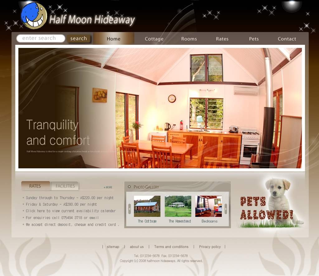 Web Design by RonaldFernandes for Half Moon Hideaway | Design #365389