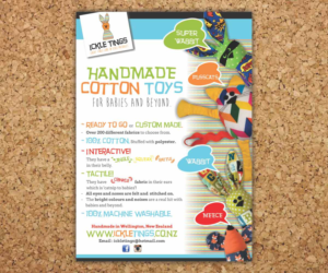 Colourful Flyer Design for handmade children's toys | Flyer Design by Cut and Glue