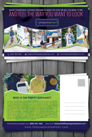 Postcard Design by debdesign for The Preppy Elephant | Design: #6817125