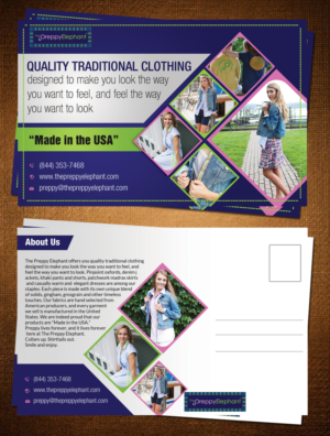 Postcard Design by creative.bugs for The Preppy Elephant | Design: #6820919