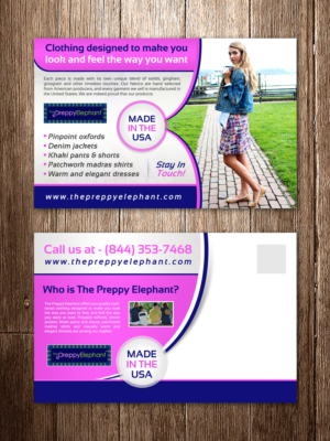 Design de Carte Postale par creative.bugs pour The Preppy Elephant | Design #6823654