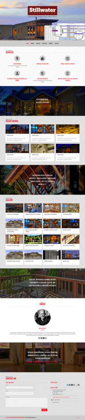 Web Design by rightway for Stillwater Construction | Design #6824526