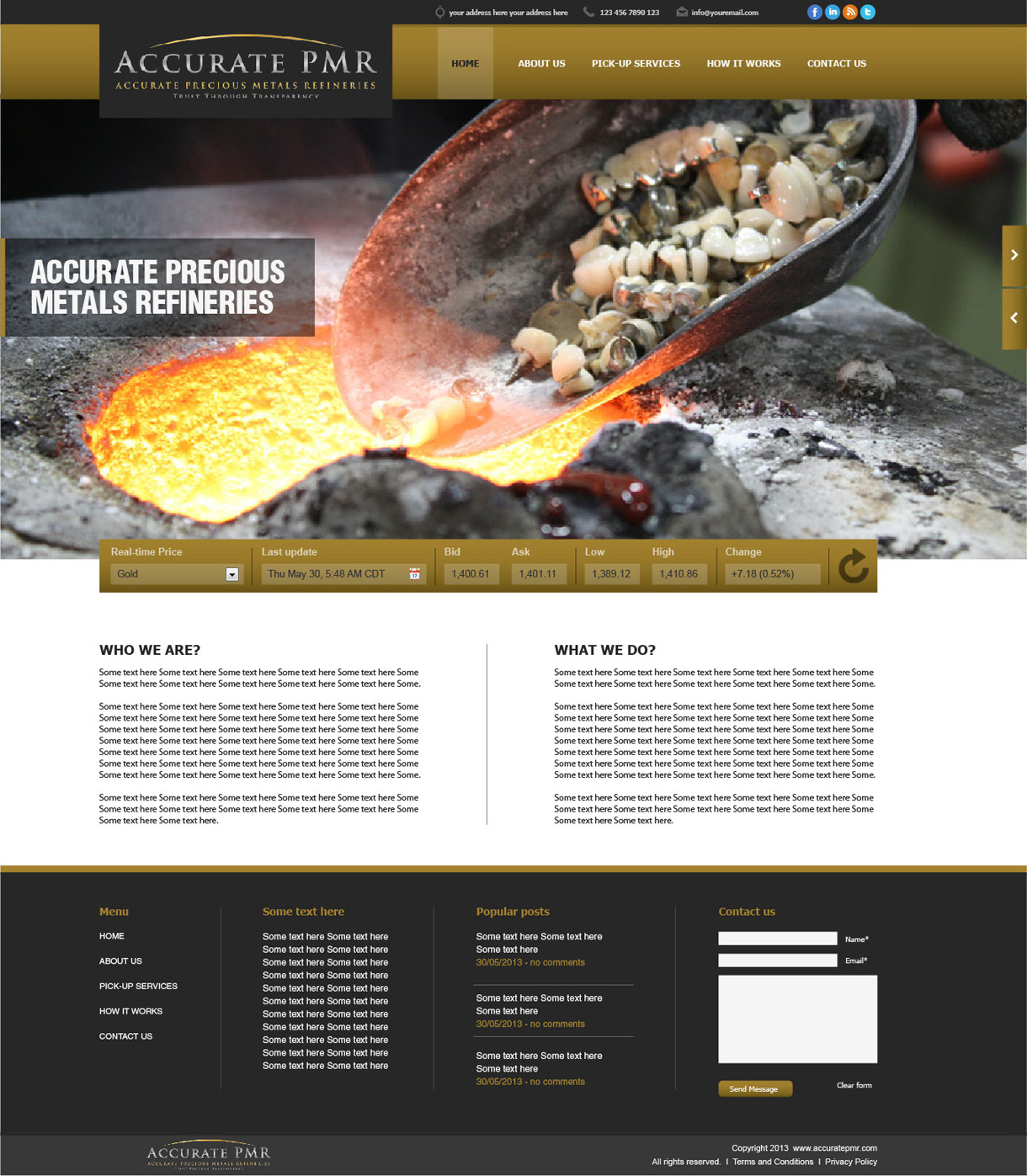 Web Design by tahir for Accurate Precious Metals Refineries Inc. | Design #1872170
