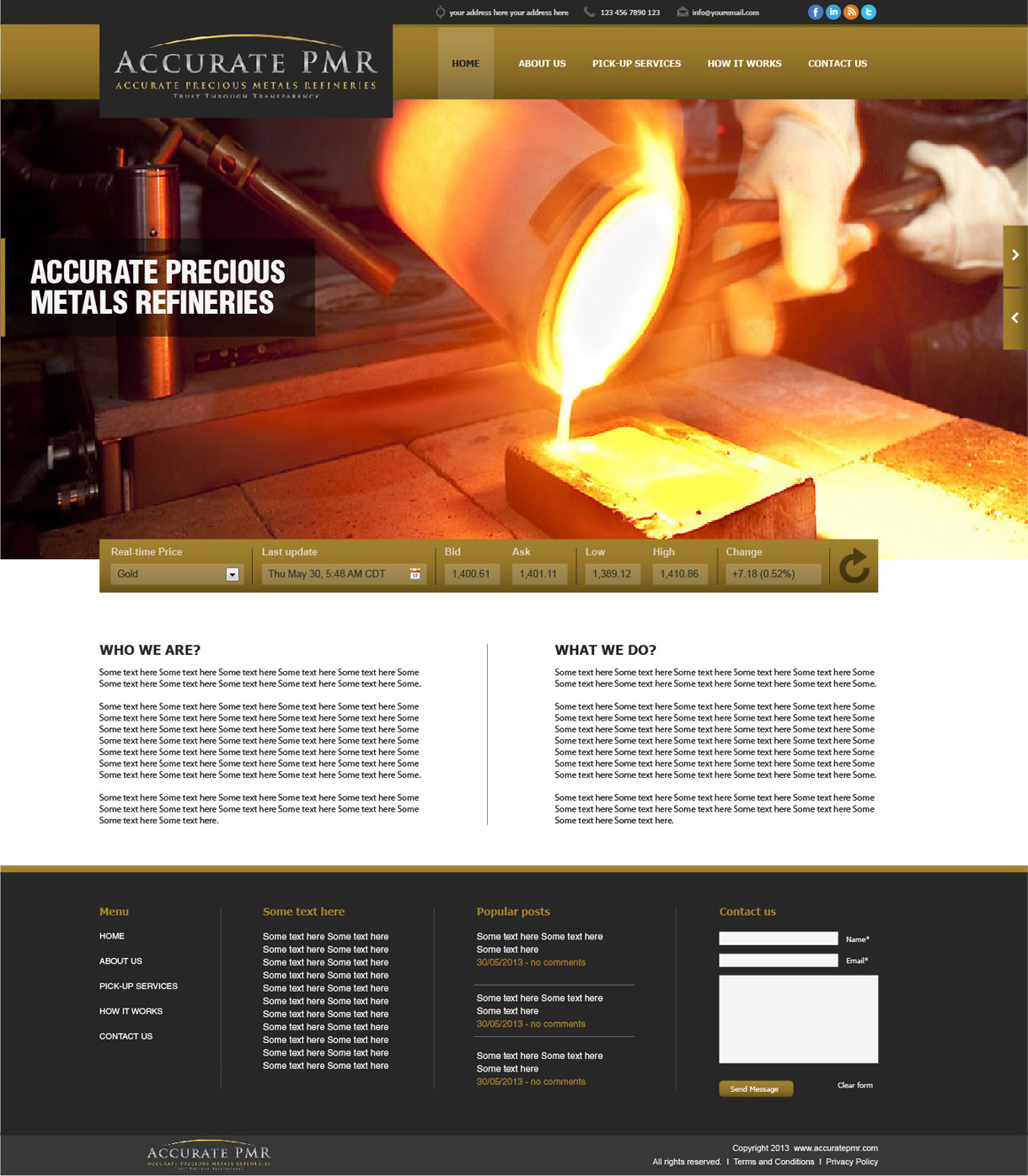 Web Design by tahir for Accurate Precious Metals Refineries Inc. | Design #1872176