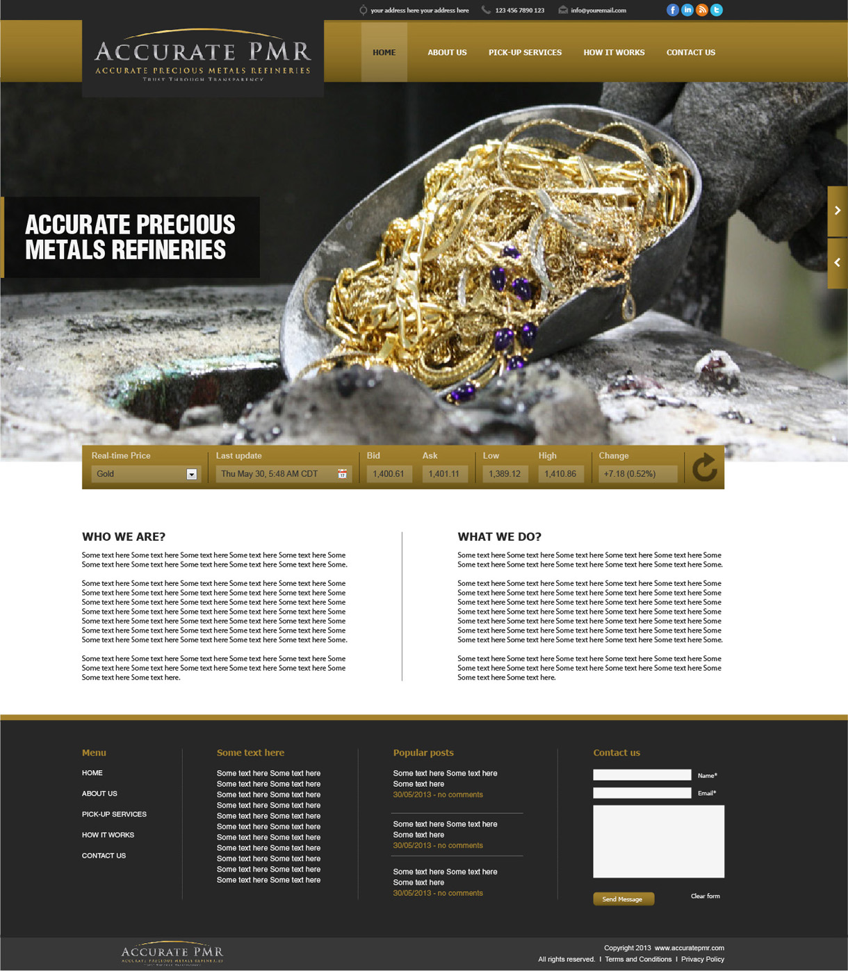 Web Design by tahir for Accurate Precious Metals Refineries Inc. | Design #1872180