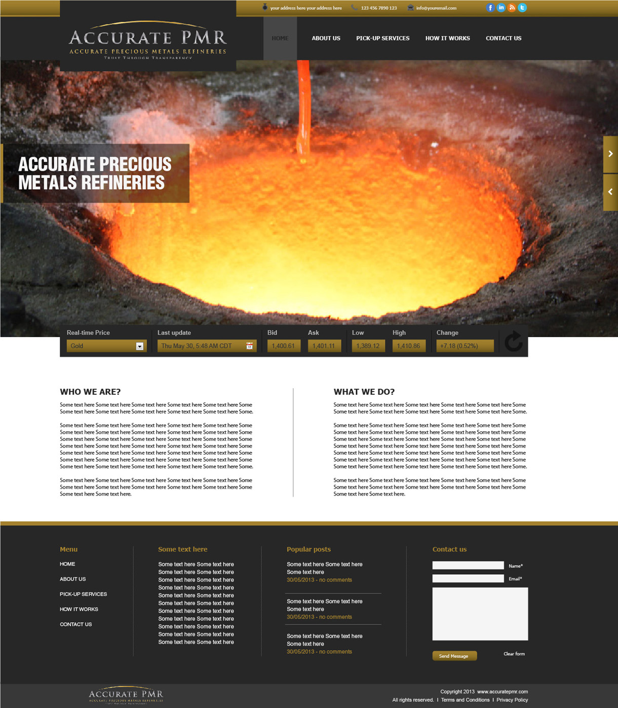 Diseño Web por tahir para Accurate Precious Metals Refineries Inc. | Diseño #1872185