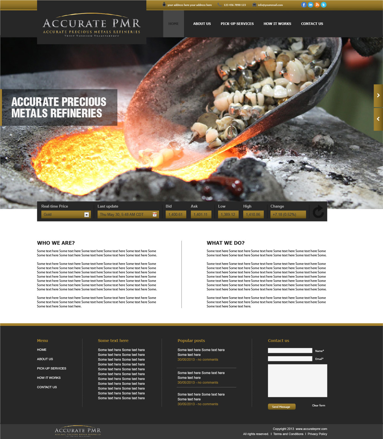 Web Design by tahir for Accurate Precious Metals Refineries Inc. | Design #1872187