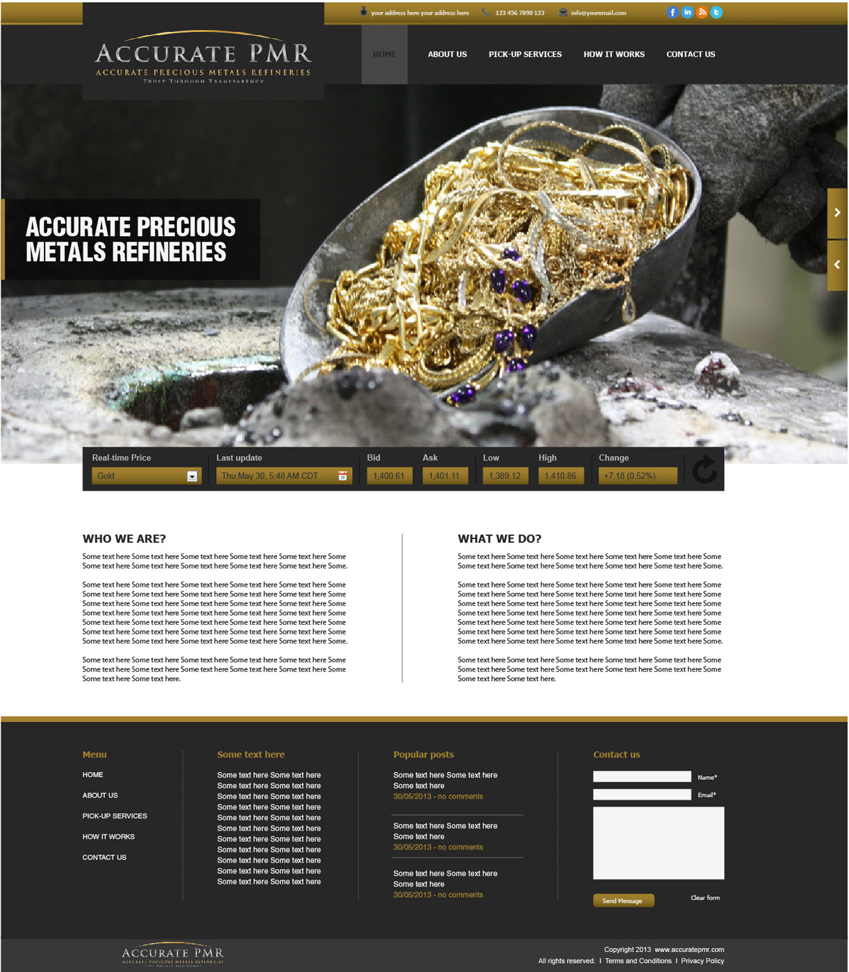 Diseño Web por tahir para Accurate Precious Metals Refineries Inc. | Diseño #1872195