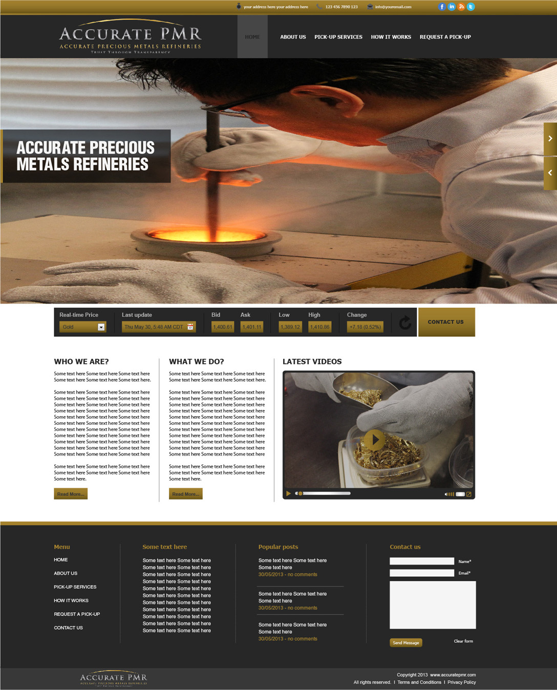 Web Design by tahir for Accurate Precious Metals Refineries Inc. | Design #1875229