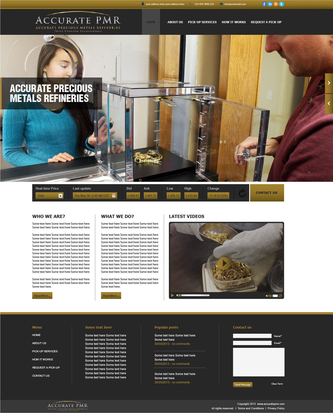 Web Design by tahir for Accurate Precious Metals Refineries Inc. | Design #1875231