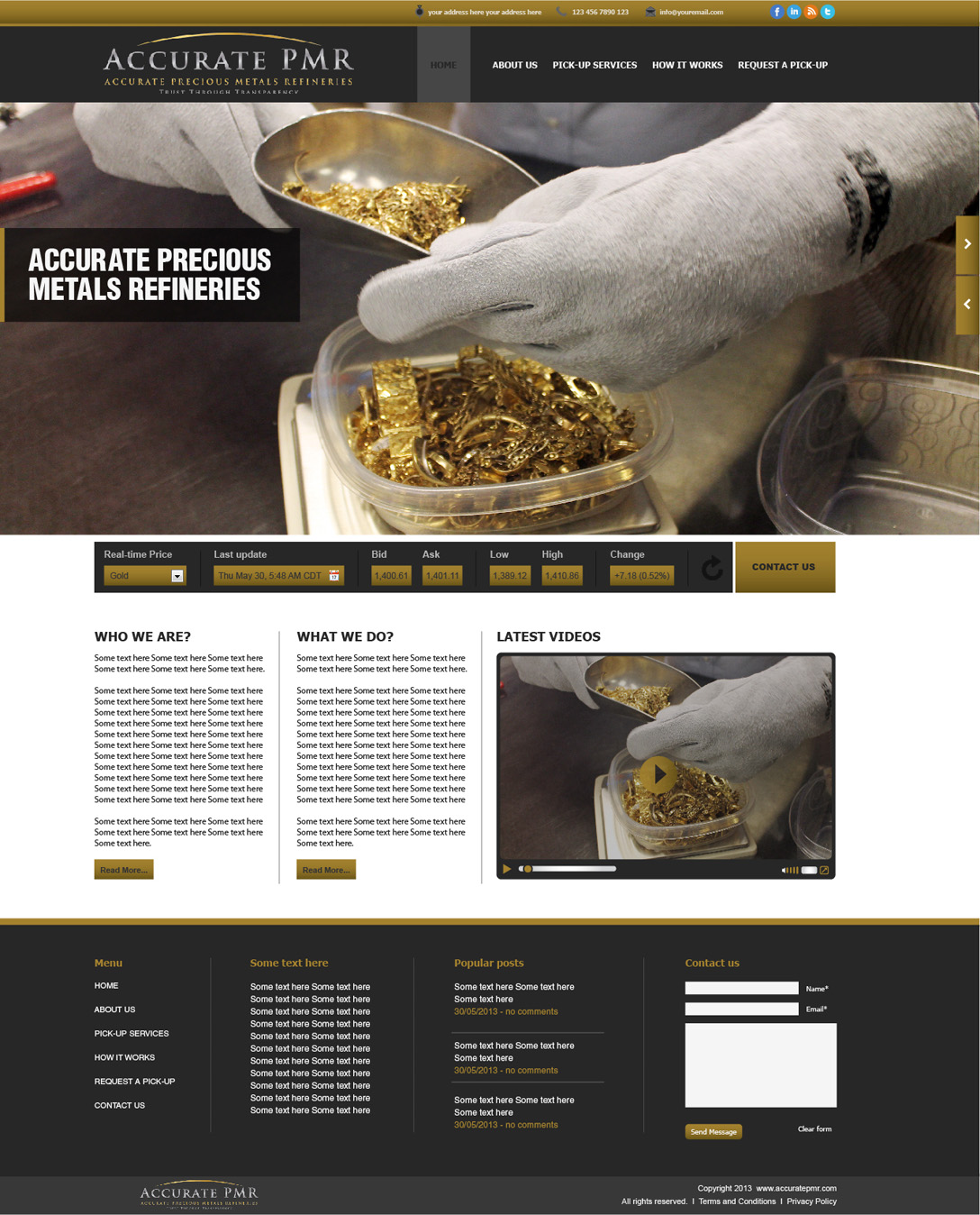 Web Design by tahir for Accurate Precious Metals Refineries Inc. | Design #1875236