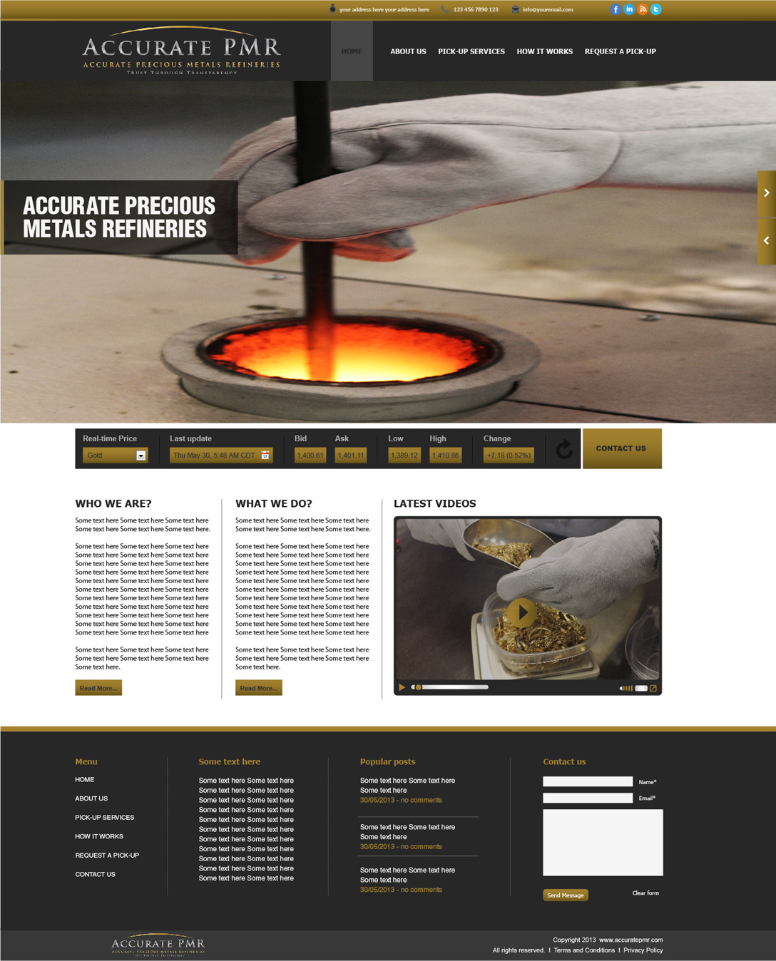 Web Design by tahir for Accurate Precious Metals Refineries Inc. | Design #1875238