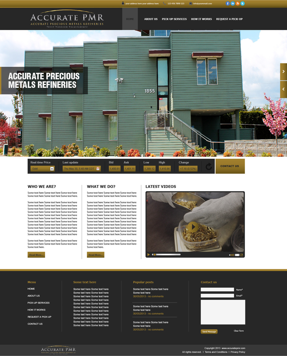 Web Design by tahir for Accurate Precious Metals Refineries Inc. | Design #1875243