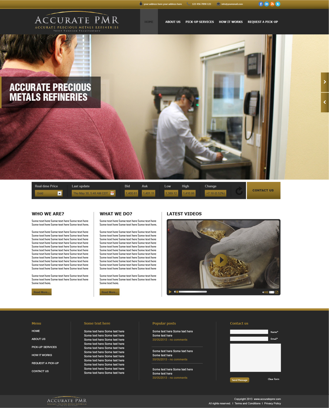 Web-Design von tahir für Accurate Precious Metals Refineries Inc. | Design #1875245