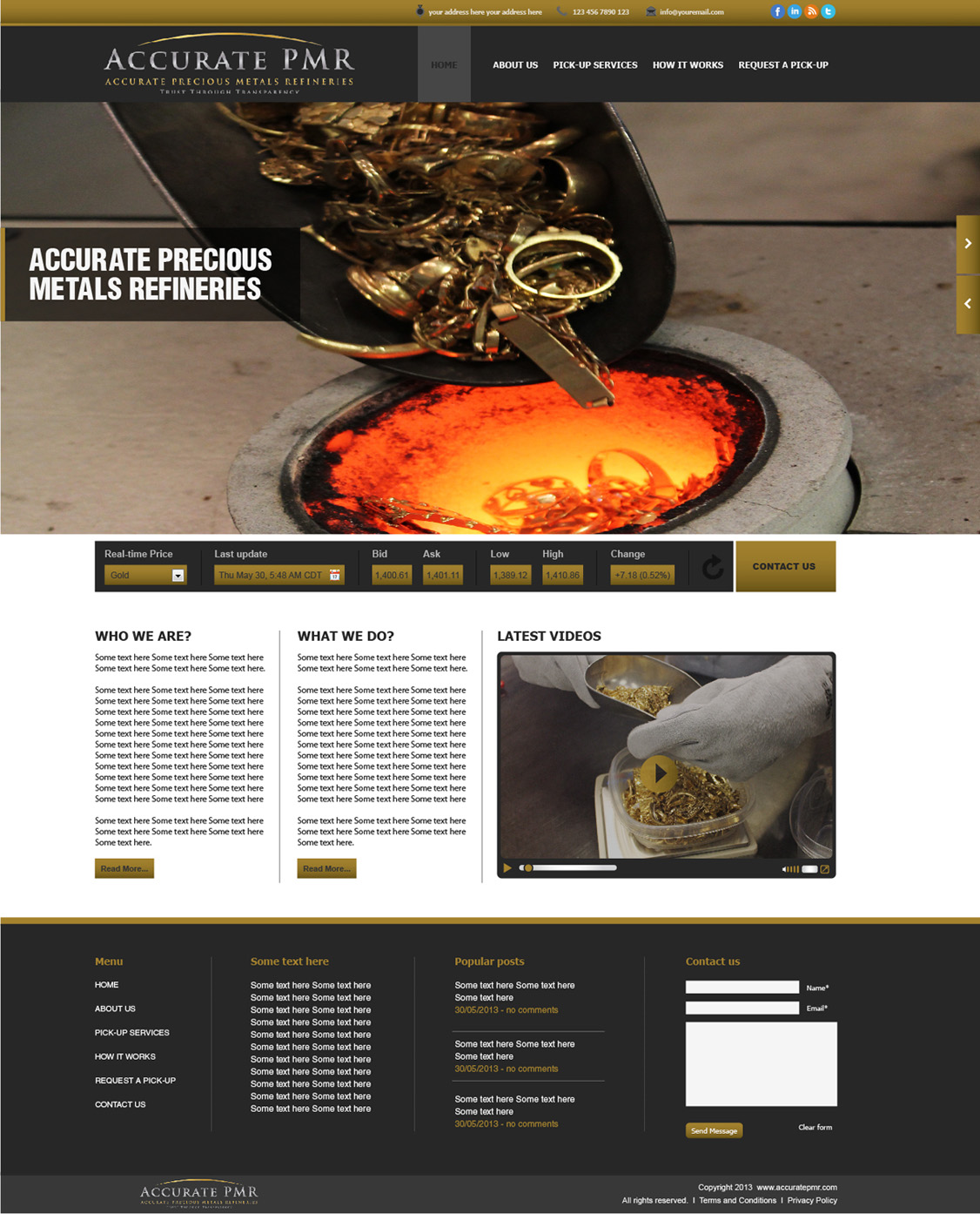 Web Design by tahir for Accurate Precious Metals Refineries Inc. | Design #1875250