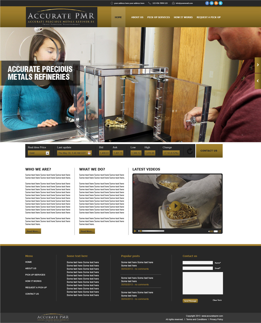 Web-Design von tahir für Accurate Precious Metals Refineries Inc. | Design #1875343
