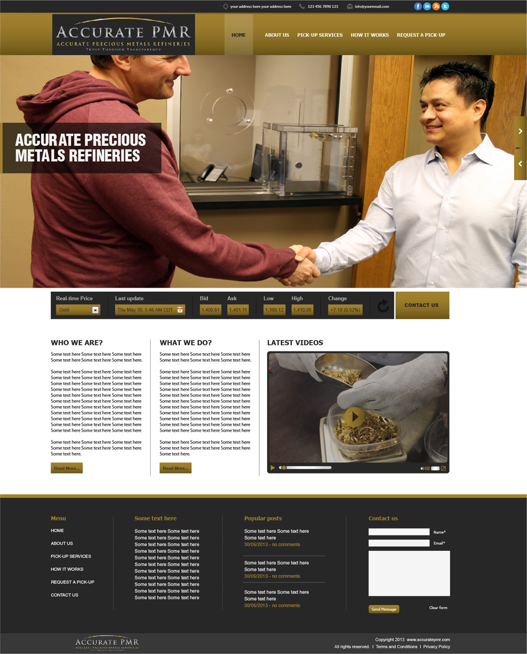 Web Design by tahir for Accurate Precious Metals Refineries Inc. | Design #1875344