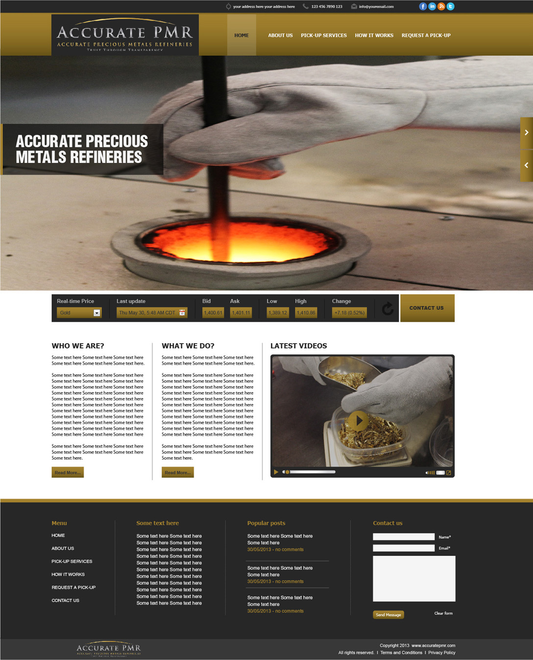 Web Design by tahir for Accurate Precious Metals Refineries Inc. | Design #1875350