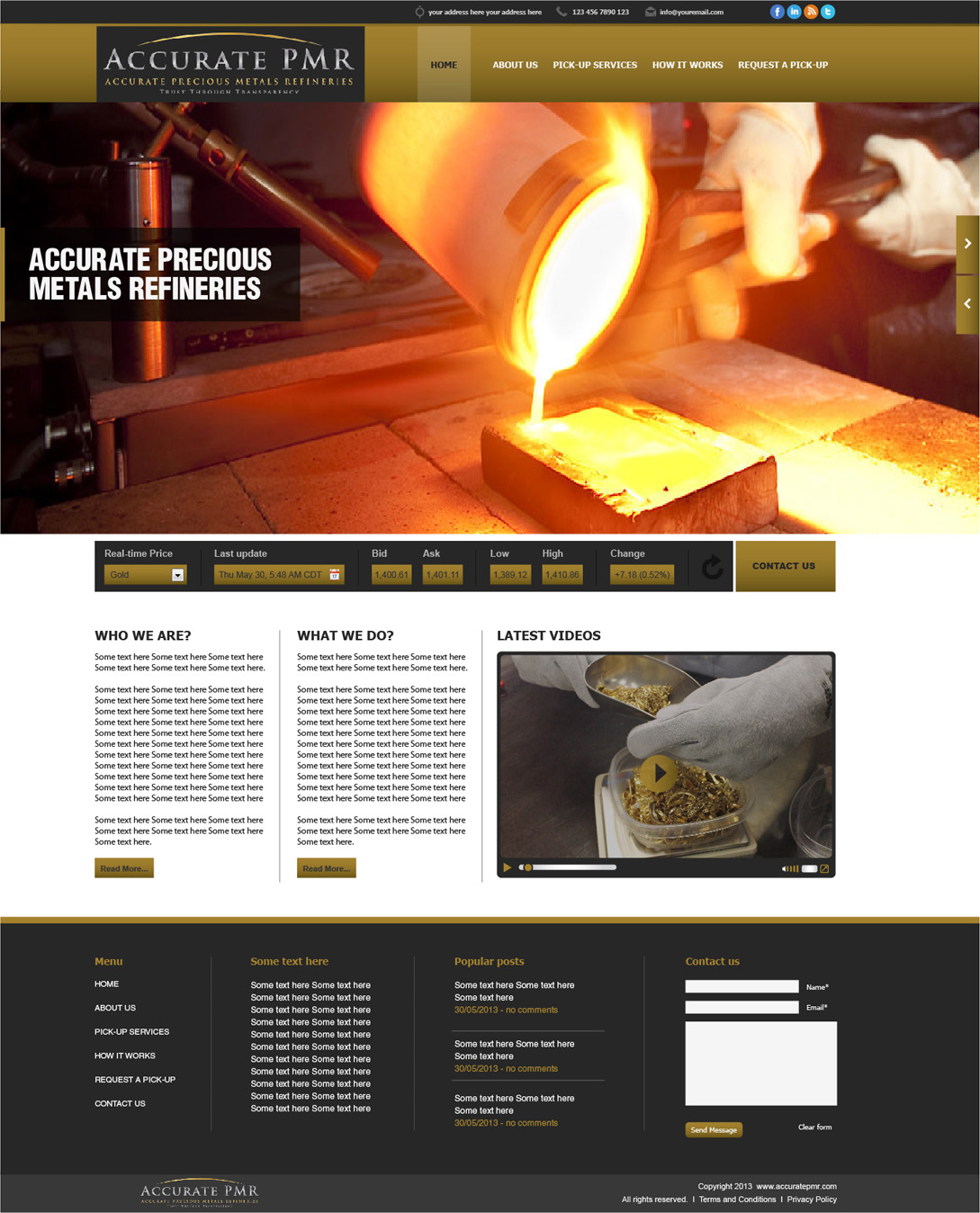Web-Design von tahir für Accurate Precious Metals Refineries Inc. | Design #1875351