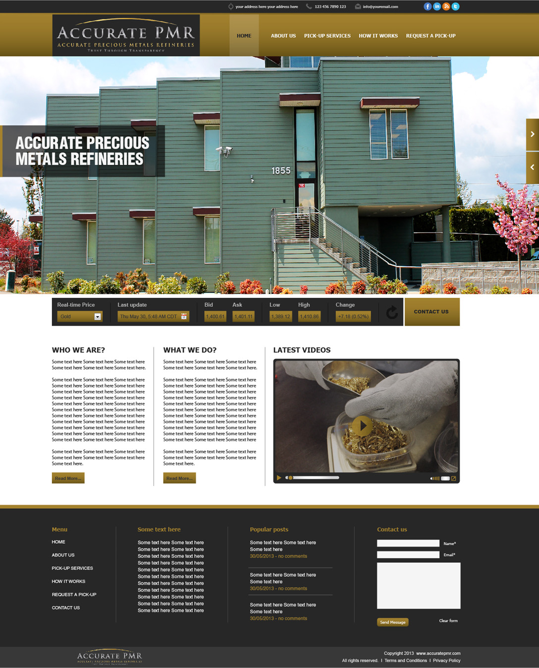 Diseño Web por tahir para Accurate Precious Metals Refineries Inc. | Diseño #1875353