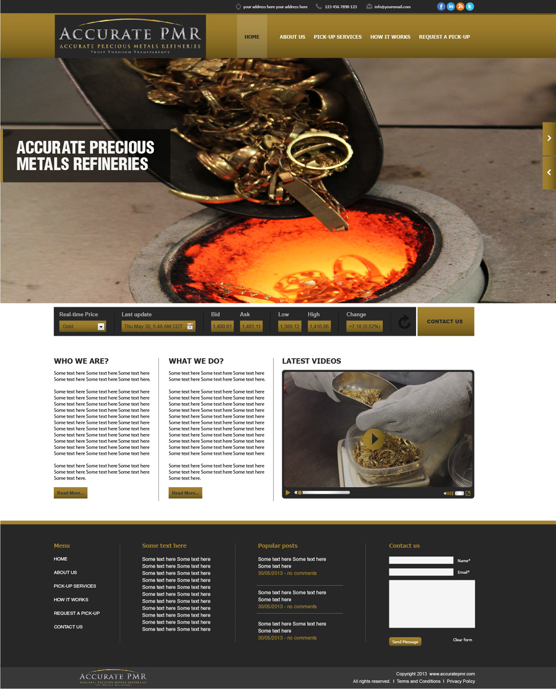 Web Design by tahir for Accurate Precious Metals Refineries Inc. | Design #1875359
