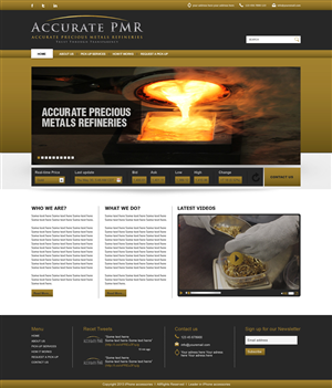 Web Design by tahir for Accurate Precious Metals Refineries Inc. | Design: #1875857