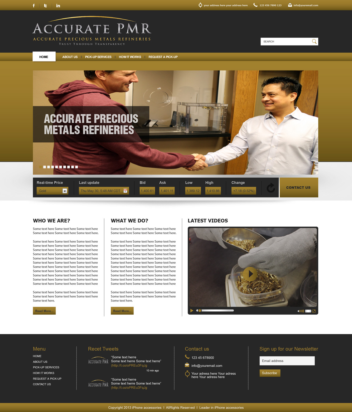 Web Design by tahir for Accurate Precious Metals Refineries Inc. | Design #1875873