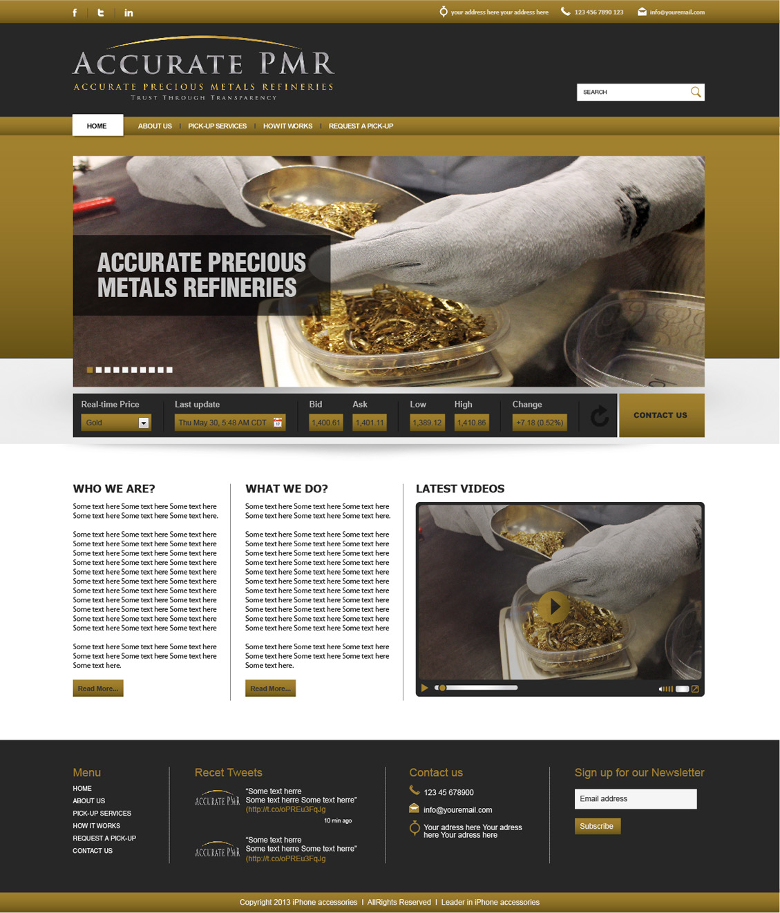 Web Design by tahir for Accurate Precious Metals Refineries Inc. | Design #1875874