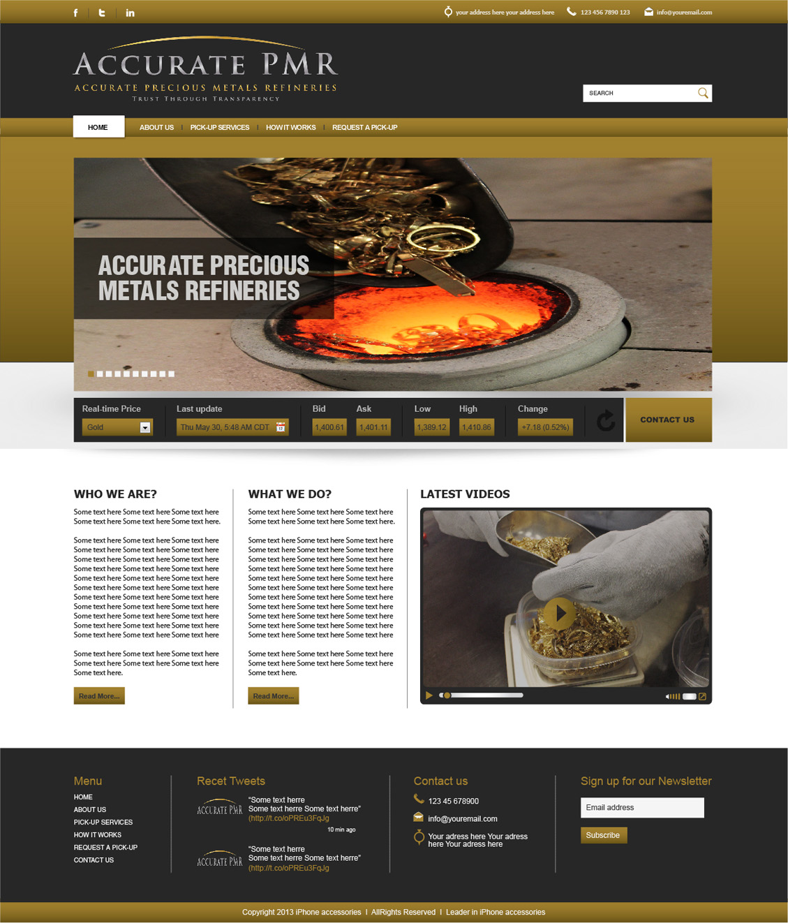 Web Design by tahir for Accurate Precious Metals Refineries Inc. | Design #1875878