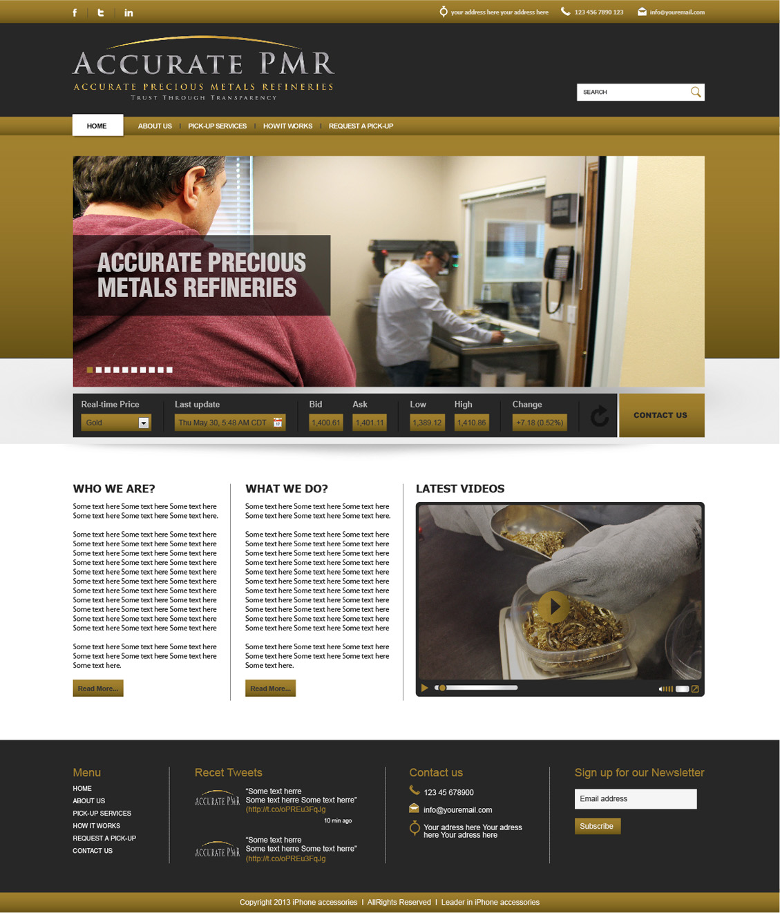 Diseño Web por tahir para Accurate Precious Metals Refineries Inc. | Diseño #1875890
