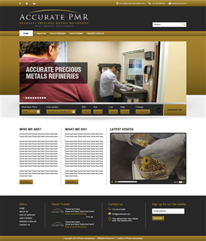 Web Design by tahir for Accurate Precious Metals Refineries Inc. | Design: #1875890
