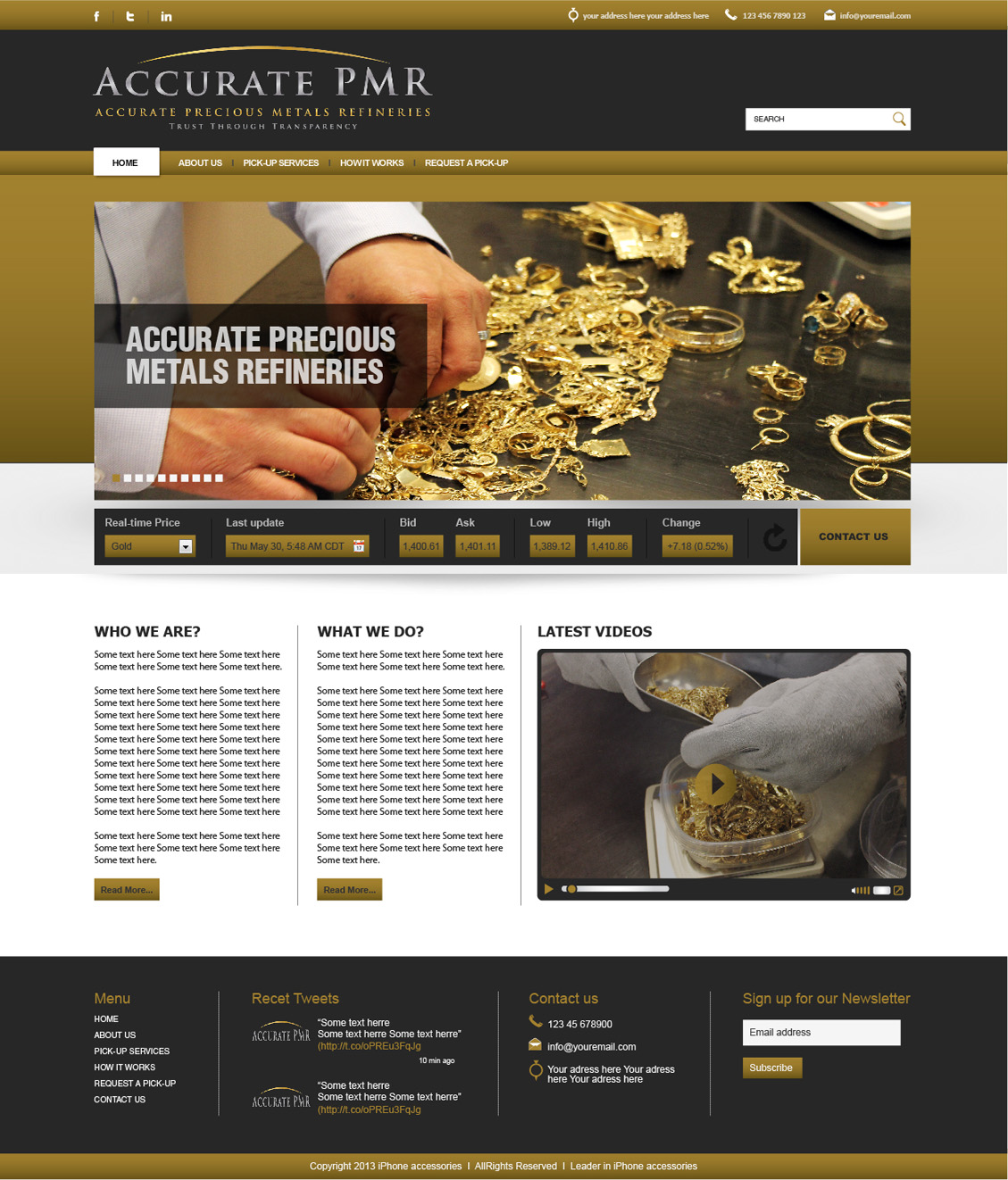 Web Design by tahir for Accurate Precious Metals Refineries Inc. | Design #1875893