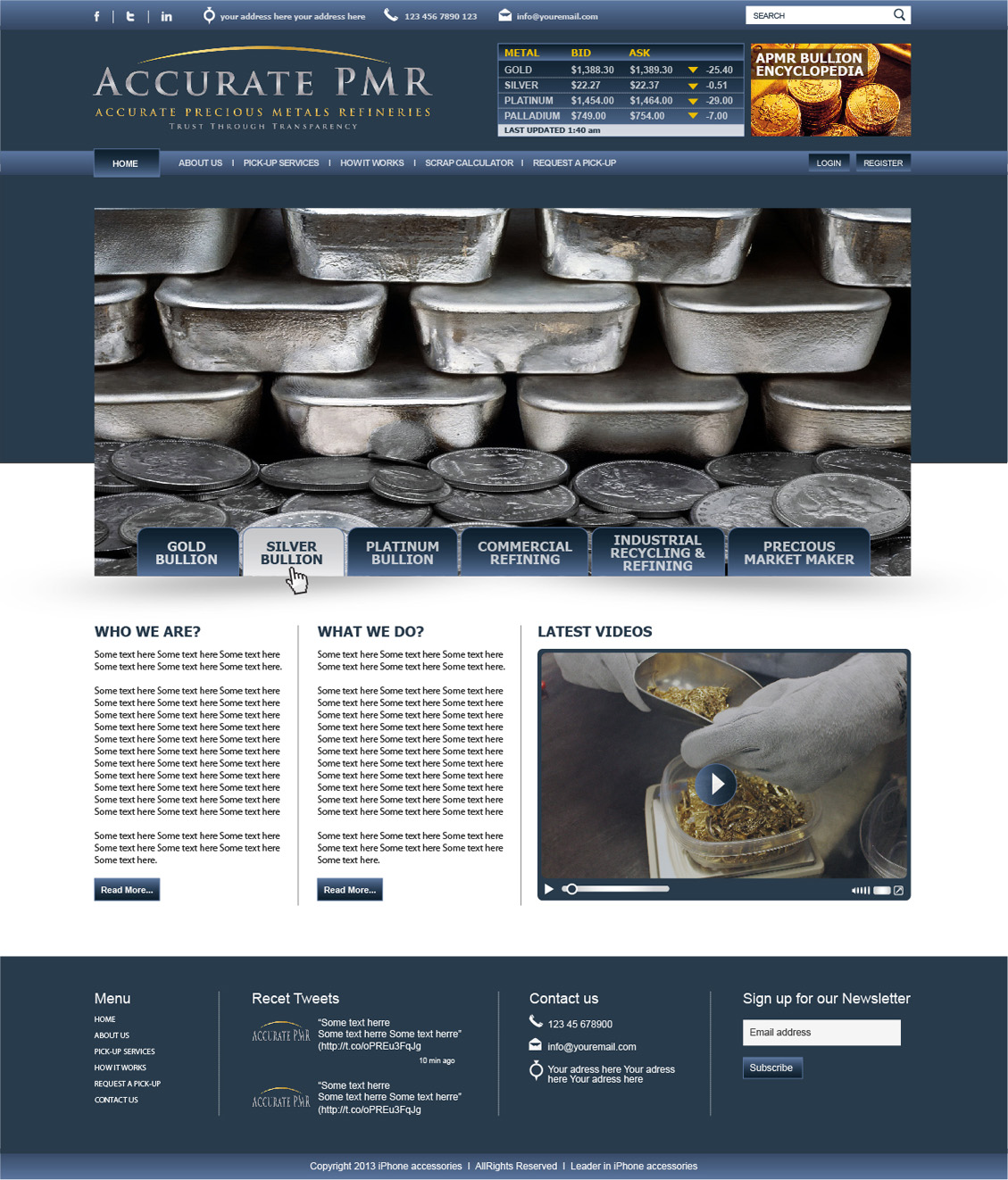 Diseño Web por tahir para Accurate Precious Metals Refineries Inc. | Diseño #1883303