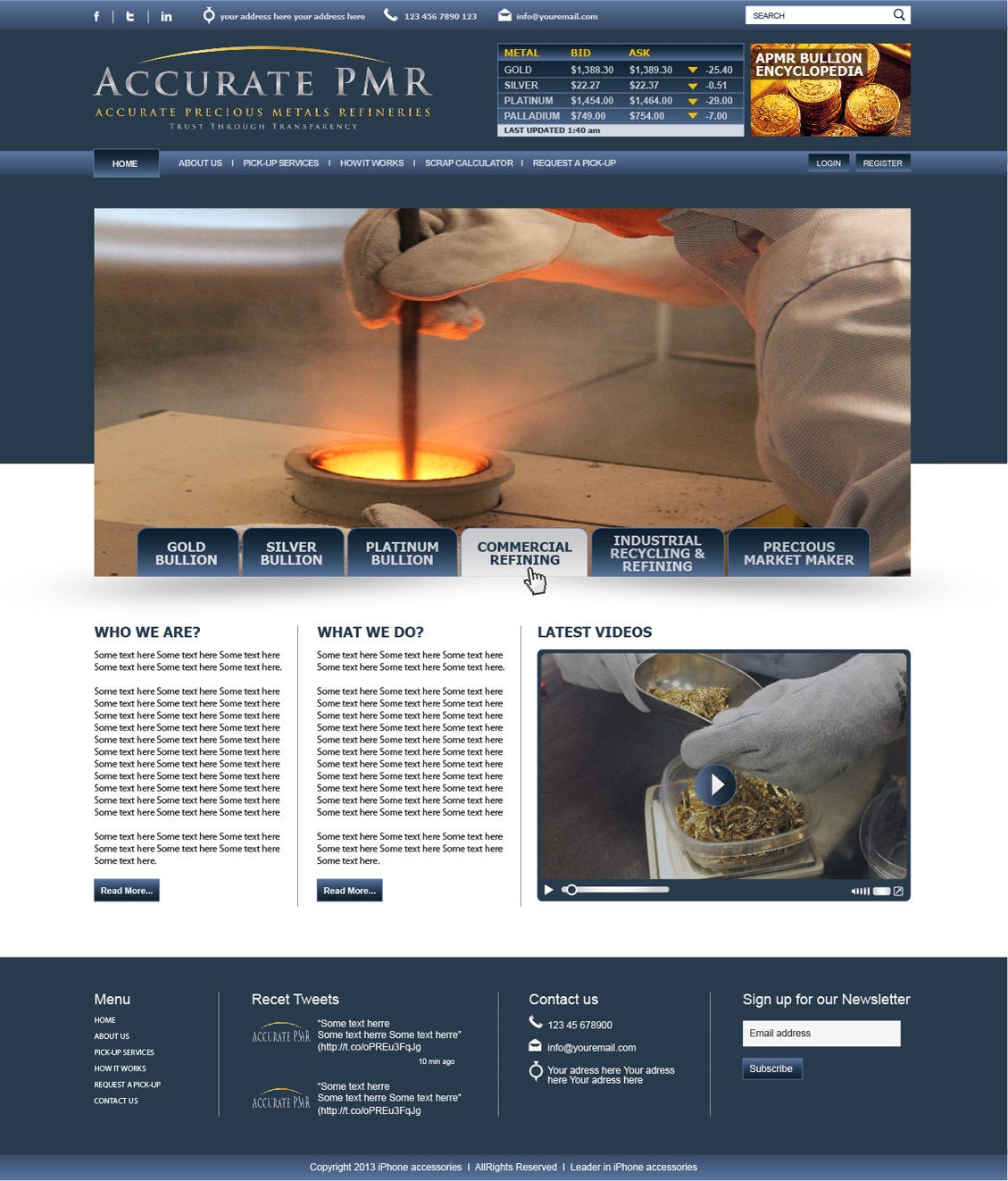 Web Design by tahir for Accurate Precious Metals Refineries Inc. | Design #1883315