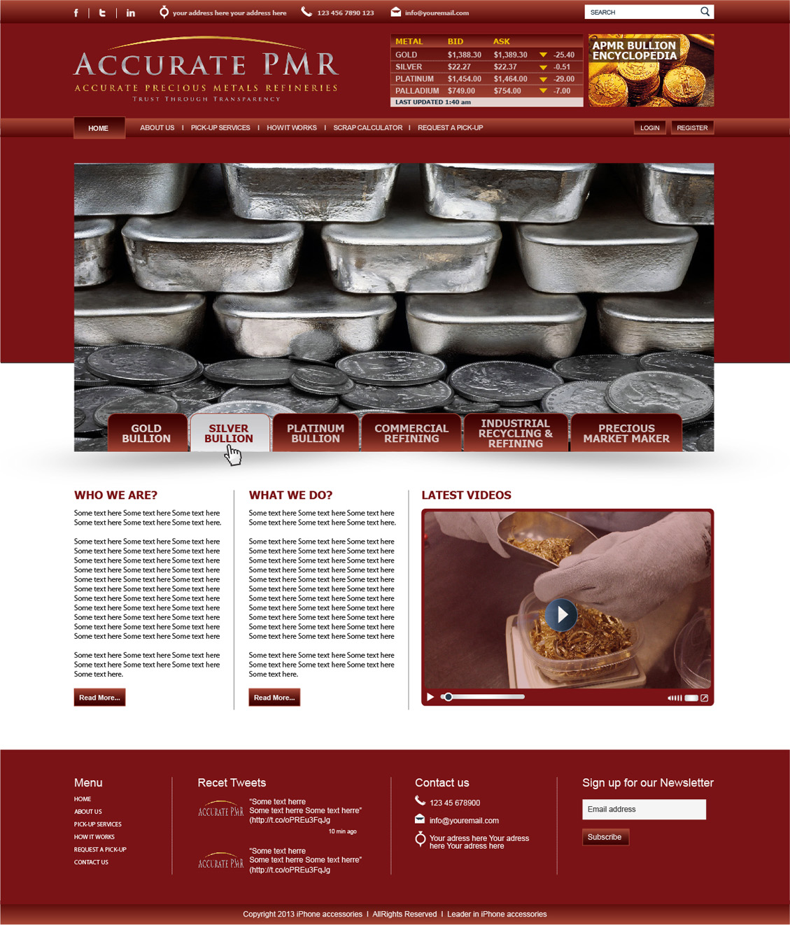 Web-Design von tahir für Accurate Precious Metals Refineries Inc. | Design #1883476