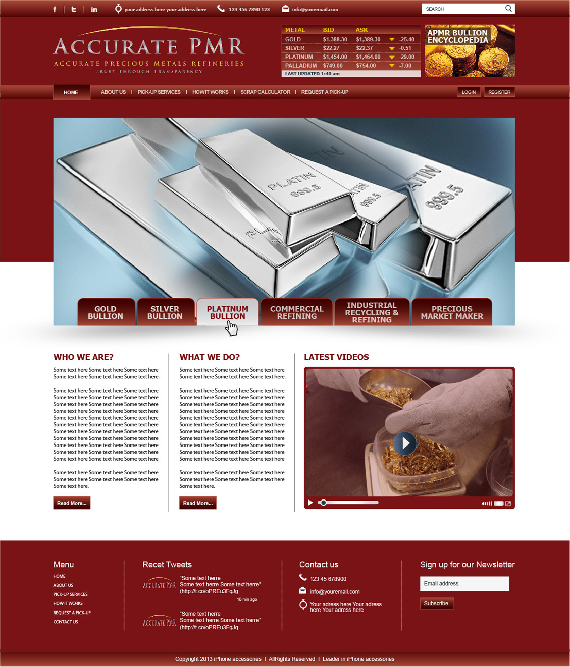 Web Design by tahir for Accurate Precious Metals Refineries Inc. | Design #1883481