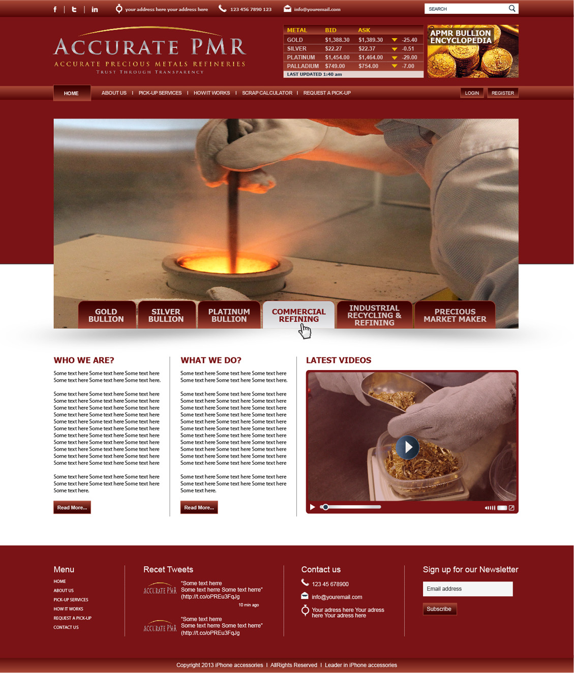 Diseño Web por tahir para Accurate Precious Metals Refineries Inc. | Diseño #1883486