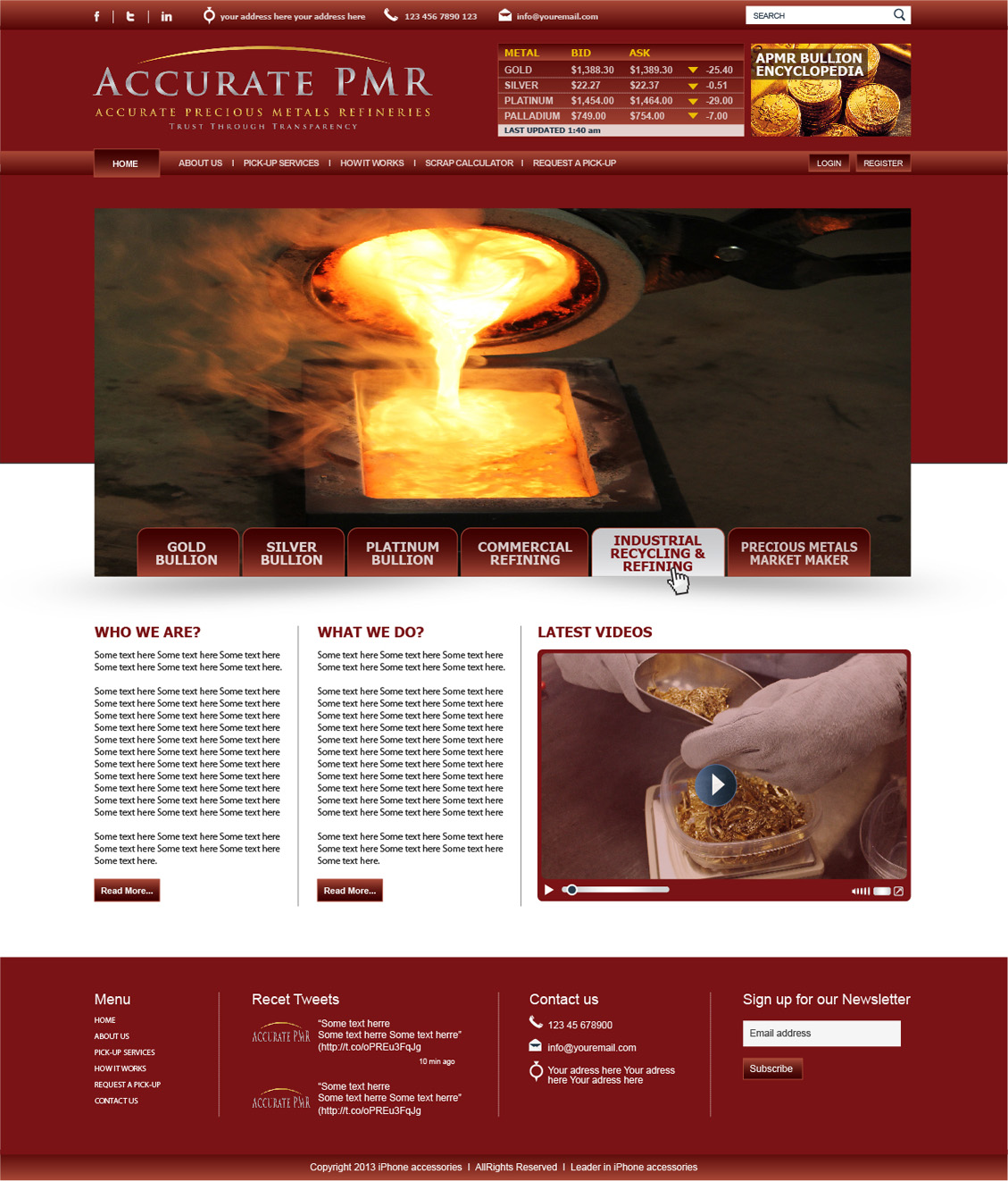 Diseño Web por tahir para Accurate Precious Metals Refineries Inc. | Diseño #1883493