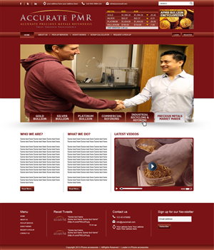 Web Design by tahir for Accurate Precious Metals Refineries Inc. | Design: #1883498